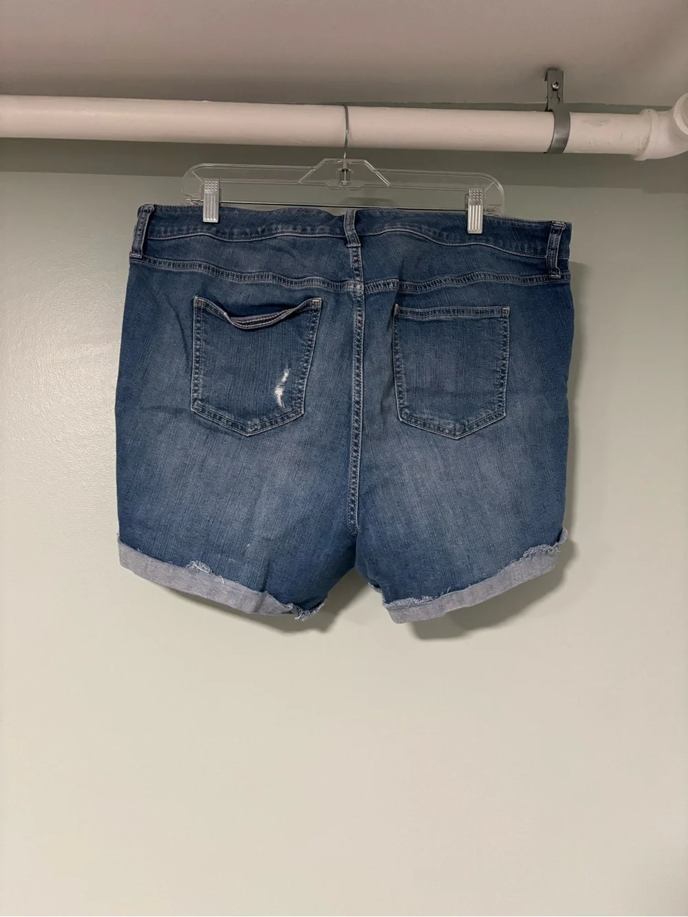 torrid Button-Fly Distressed Jean Shorts in Blue